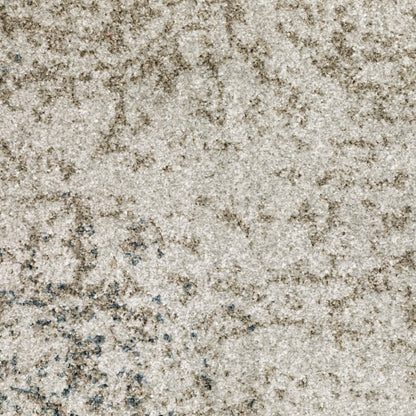 7' X 10' Gray Oriental Power Loom Area Rug