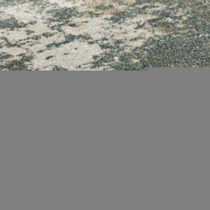 3' X 5' Blue And Beige Abstract Distressed Area Rug