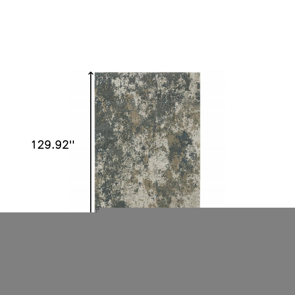 8' X 11' Tan and Gray Abstract Power Loom Area Rug