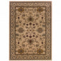 3' X 5' Ivory Oriental Power Loom Stain Resistant Area Rug