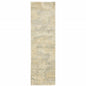 2' X 8' Grey Ivory Beige And Taupe Abstract Power Loom Stain Resistant Runner Rug