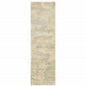 2' X 8' Grey Ivory Beige And Taupe Abstract Power Loom Stain Resistant Runner Rug