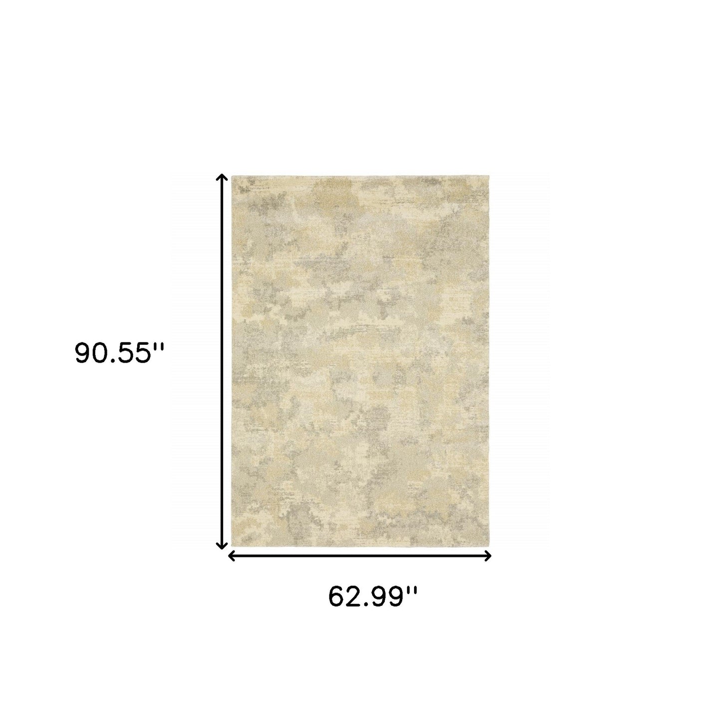 5' X 8' Grey Ivory Beige And Taupe Abstract Power Loom Stain Resistant Area Rug