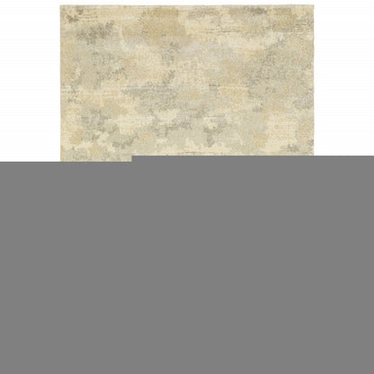 5' X 8' Grey Ivory Beige And Taupe Abstract Power Loom Stain Resistant Area Rug