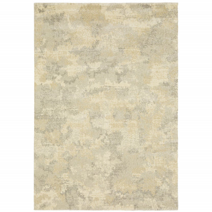 8' X 11' Grey Ivory Beige And Taupe Abstract Power Loom Stain Resistant Area Rug