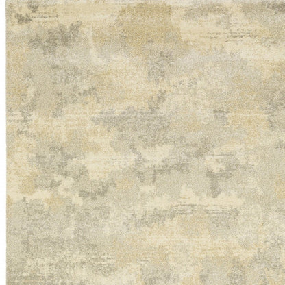 8' X 11' Grey Ivory Beige And Taupe Abstract Power Loom Stain Resistant Area Rug