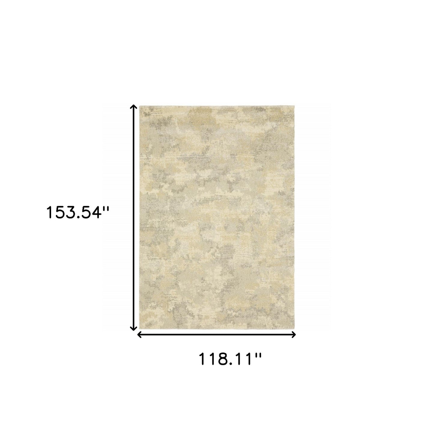 10' X 13' Grey Ivory Beige And Taupe Abstract Power Loom Stain Resistant Area Rug