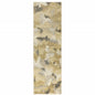 2' X 8' Beige Grey And Gold Abstract Power Loom Stain Resistant Runner Rug