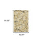 5' X 8' Beige Grey And Gold Abstract Power Loom Stain Resistant Area Rug