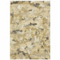 10' X 13' Beige And Gold Abstract Area Rug