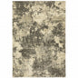 5' X 8' Charcoal Grey Beige And Tan Abstract Power Loom Stain Resistant Area Rug