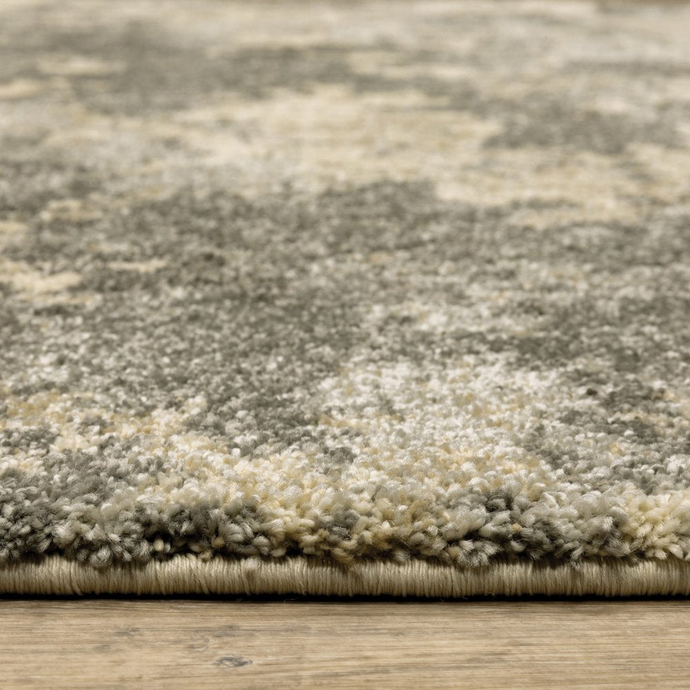 7' X 10' Gray And Beige Abstract Area Rug