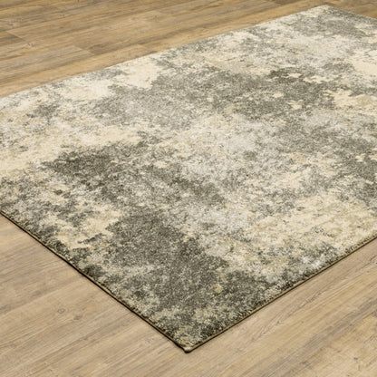 7' X 10' Gray And Beige Abstract Area Rug