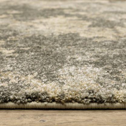 8' X 11' Gray And Beige Abstract Area Rug