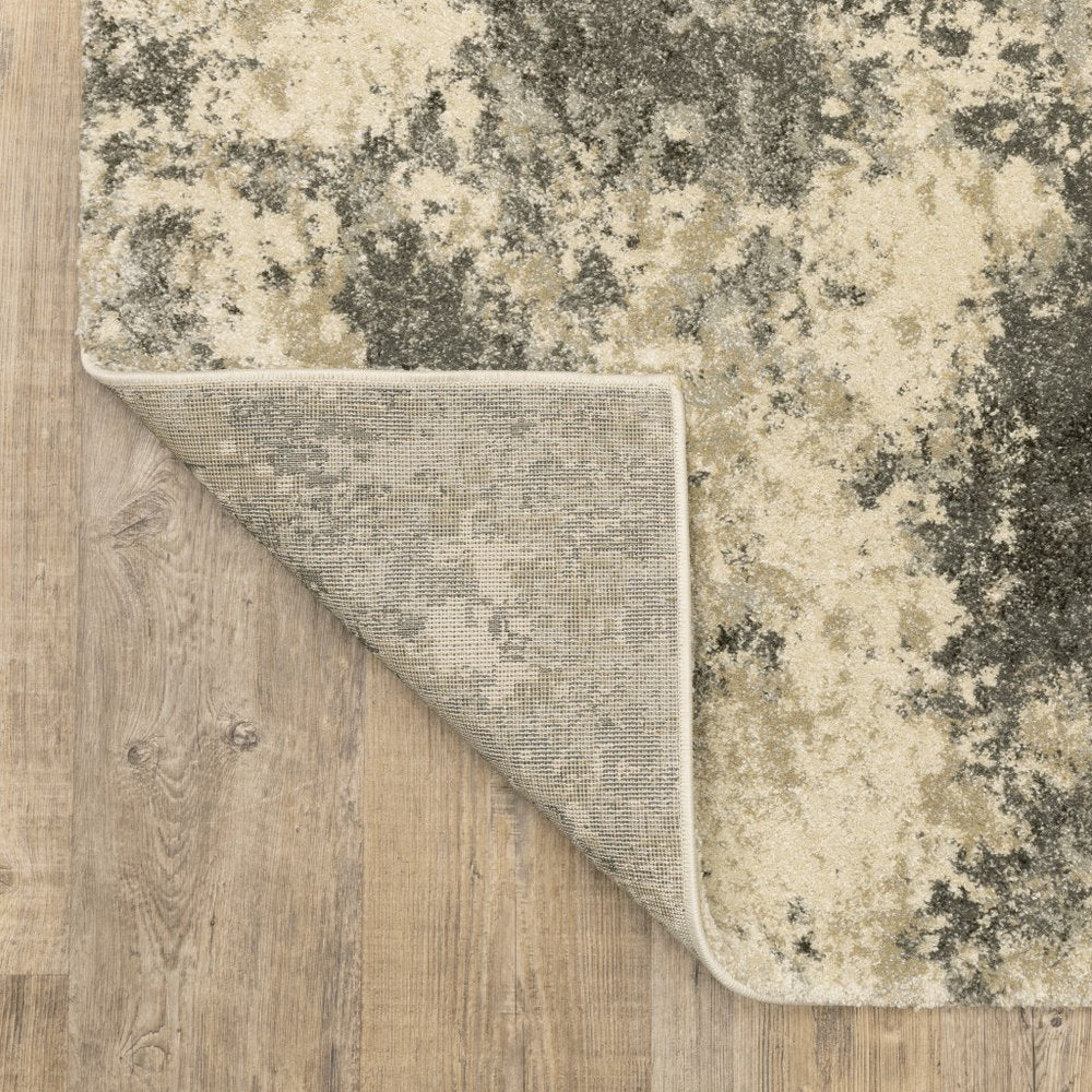 8' X 11' Gray And Beige Abstract Area Rug