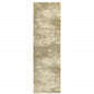 8' Gold And Beige Abstract Runner Rug