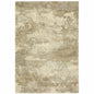 4' X 5' Beige and Gold Abstract Power Loom Area Rug