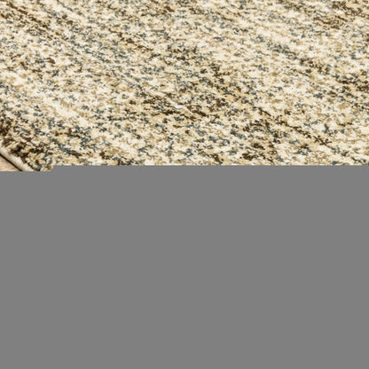 2' X 8' Beige Brown Tan And Blue Green Abstract Power Loom Stain Resistant Runner Rug
