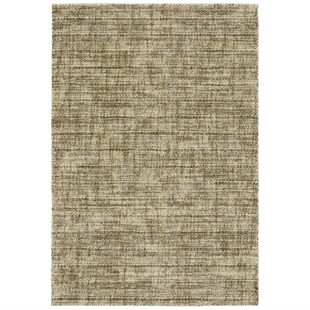 3' X 5' Beige Brown Tan And Blue Green Abstract Power Loom Stain Resistant Area Rug