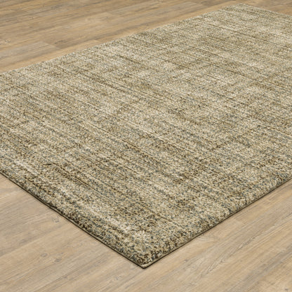 3' X 5' Beige Brown Tan And Blue Green Abstract Power Loom Stain Resistant Area Rug