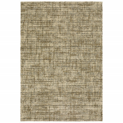 5' X 8' Beige Brown Tan And Blue Green Abstract Power Loom Stain Resistant Area Rug