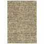 5' X 8' Beige Brown Tan And Blue Green Abstract Power Loom Stain Resistant Area Rug