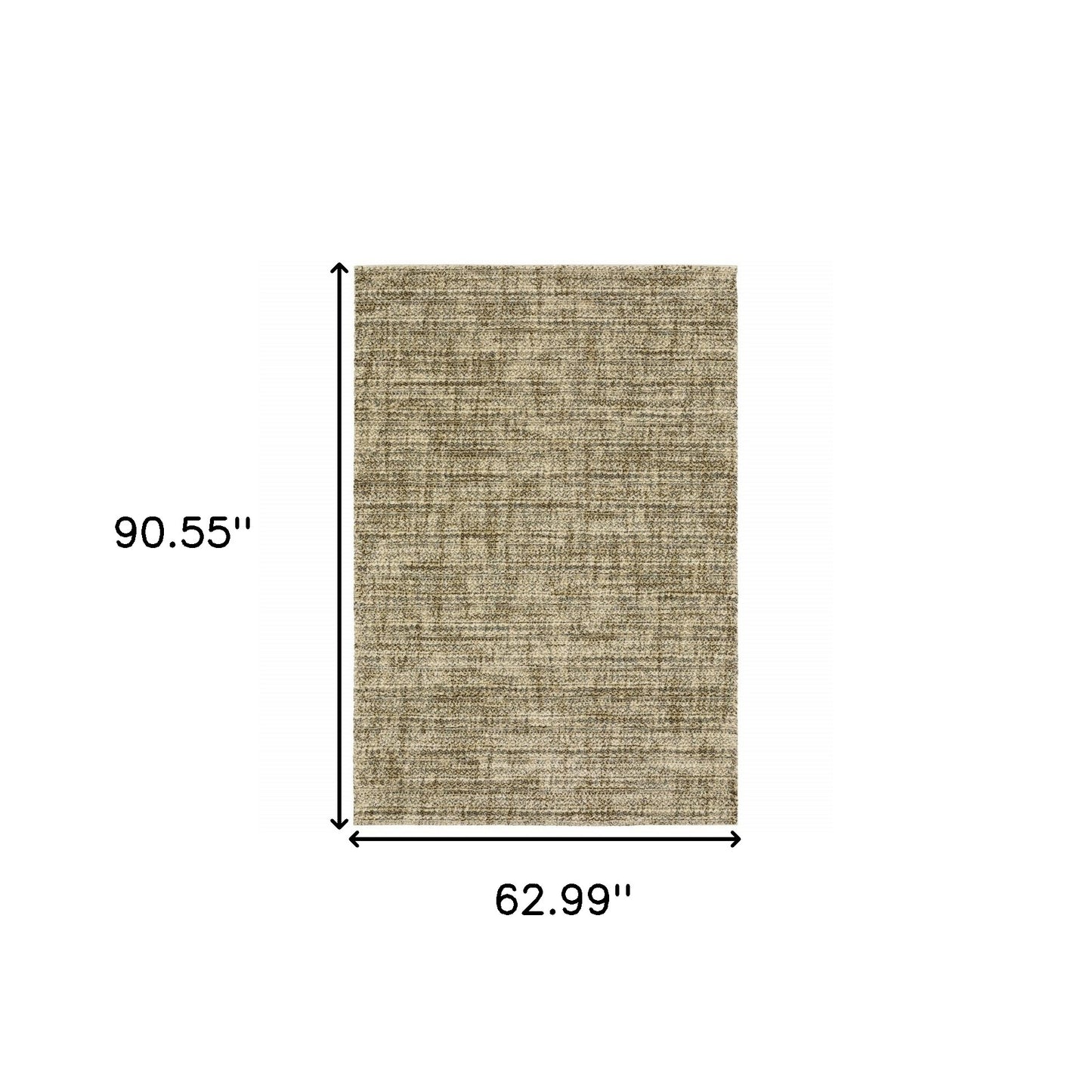 5' X 8' Beige Brown Tan And Blue Green Abstract Power Loom Stain Resistant Area Rug