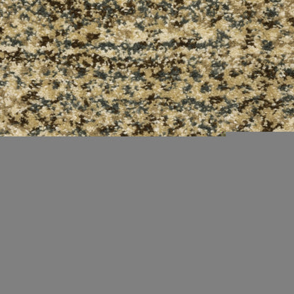 5' X 8' Beige Brown Tan And Blue Green Abstract Power Loom Stain Resistant Area Rug