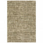6' X 9' Beige Brown Tan And Blue Green Abstract Power Loom Stain Resistant Area Rug
