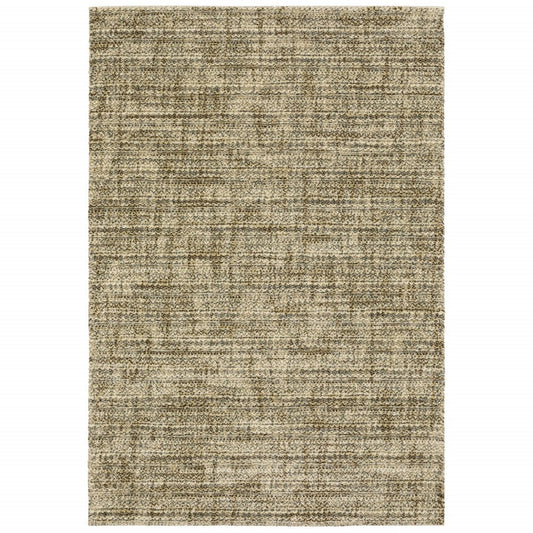 6' X 9' Beige Brown Tan And Blue Green Abstract Power Loom Stain Resistant Area Rug