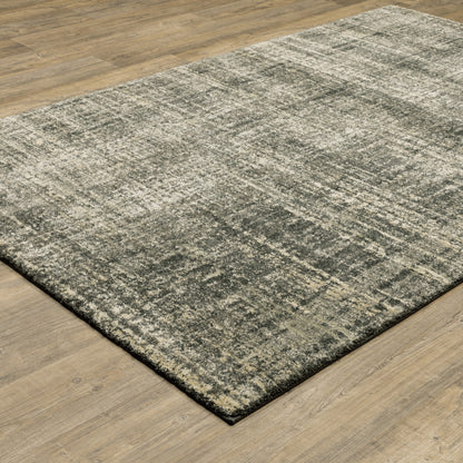 6' X 9' Charcoal Grey Beige And Tan Abstract Power Loom Stain Resistant Area Rug