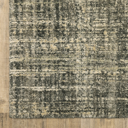 6' X 9' Charcoal Grey Beige And Tan Abstract Power Loom Stain Resistant Area Rug