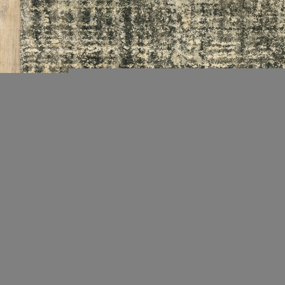 6' X 9' Charcoal Grey Beige And Tan Abstract Power Loom Stain Resistant Area Rug