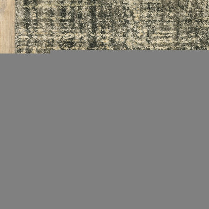 6' X 9' Charcoal Grey Beige And Tan Abstract Power Loom Stain Resistant Area Rug
