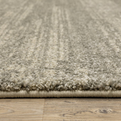 2' X 8' Grey Beige And Tan Abstract Power Loom Stain Resistant Runner Rug