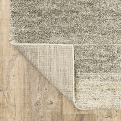 2' X 8' Grey Beige And Tan Abstract Power Loom Stain Resistant Runner Rug