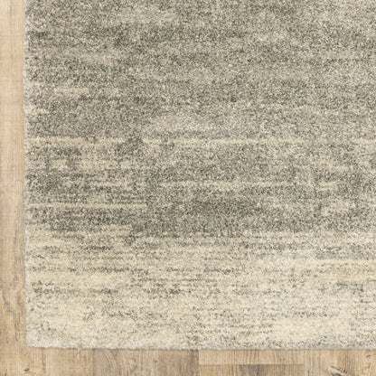 2' X 8' Grey Beige And Tan Abstract Power Loom Stain Resistant Runner Rug