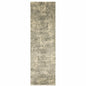 2' X 8' Grey Ivory Beige And Taupe Oriental Power Loom Stain Resistant Runner Rug