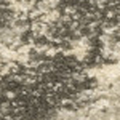 6' X 9' Grey Ivory Beige And Taupe Oriental Power Loom Stain Resistant Area Rug