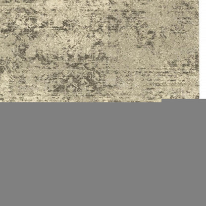 6' X 9' Grey Ivory Beige And Taupe Oriental Power Loom Stain Resistant Area Rug