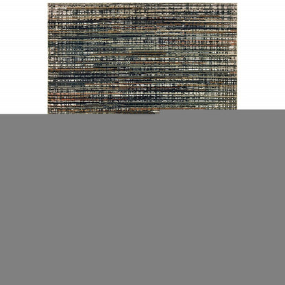 8' X 11' Black And Navy Blue Abstract Area Rug