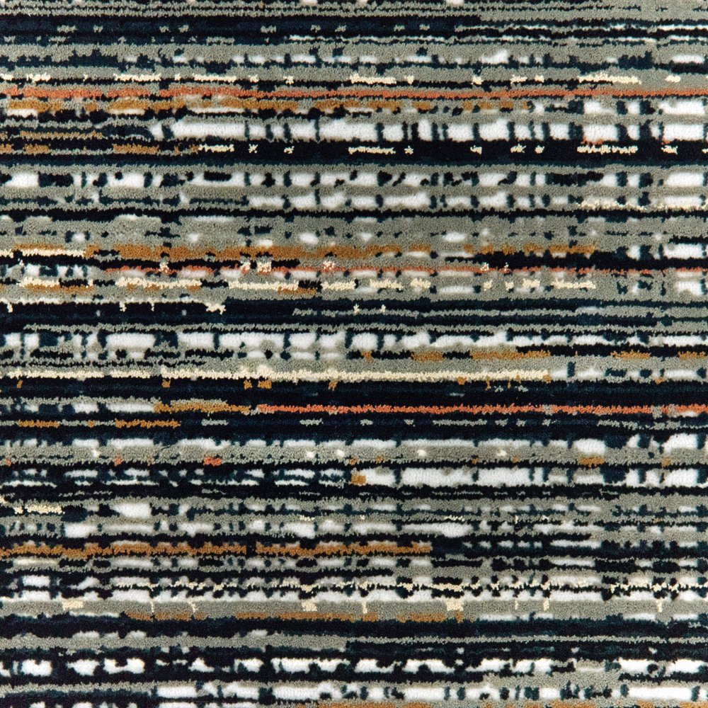 8' X 11' Black And Navy Blue Abstract Area Rug