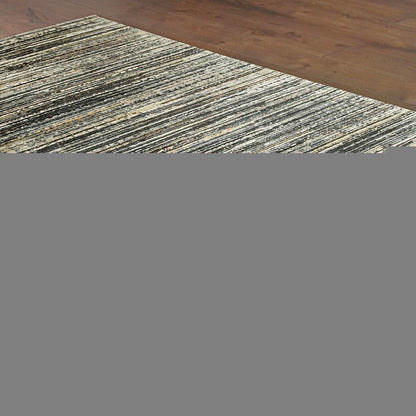 10' X 13' Black Navy Gold Ivory And Blush Abstract Power Loom Stain Resistant Area Rug