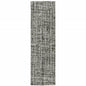 2' X 8' Grey And Ivory Abstract Power Loom Stain Resistant Runner Rug