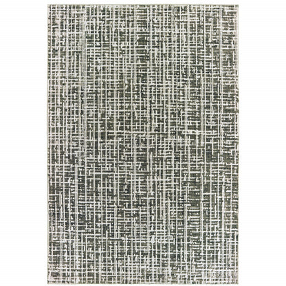 4' X 6' Grey And Ivory Abstract Power Loom Stain Resistant Area Rug