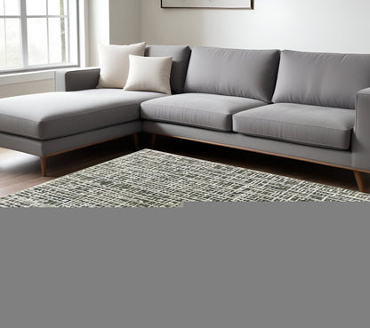 7' X 10' Gray And Ivory Abstract Area Rug