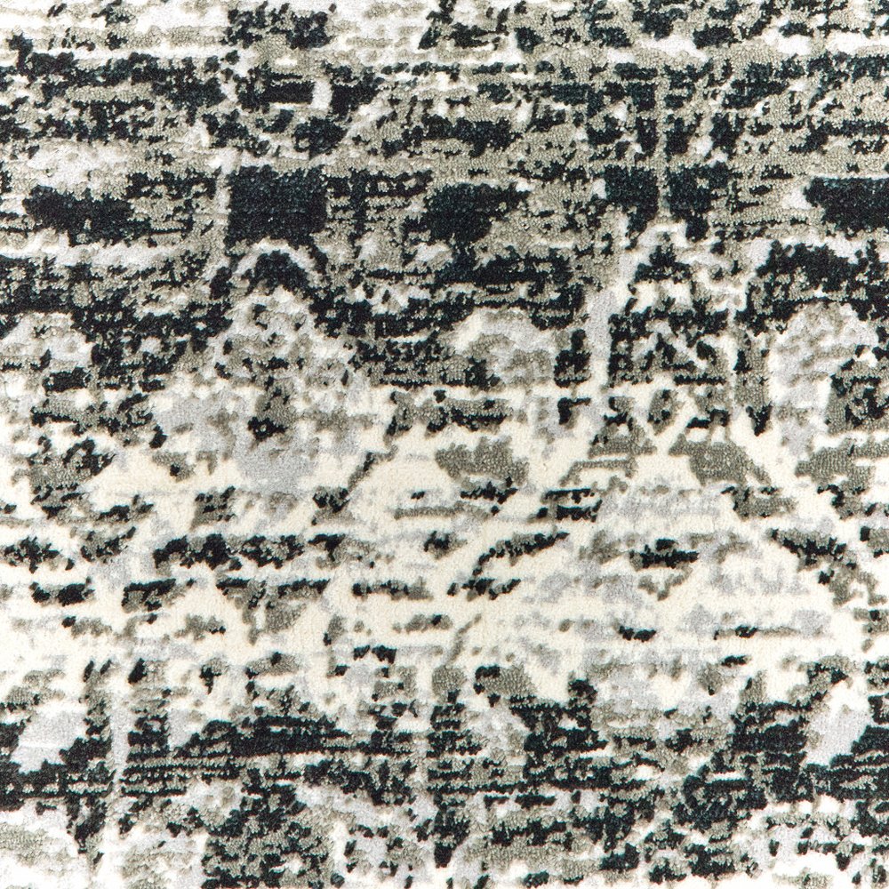 8' X 11' Gray And Ivory Geometric Distressed Area Rug