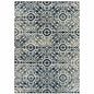4' X 6' Navy And Ivory Geometric Power Loom Stain Resistant Area Rug