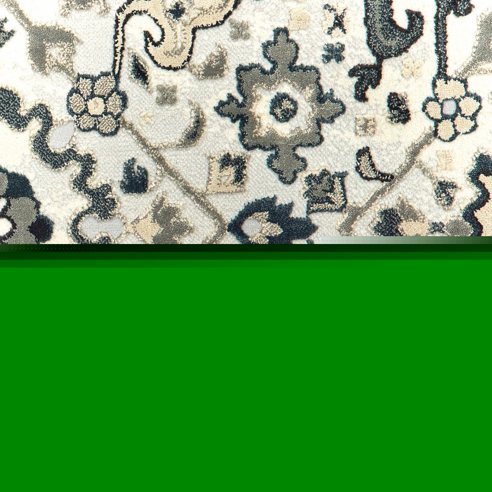 2' X 8' Ivory Navy And Gold Oriental Power Loom Stain Resistant Runner Rug