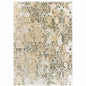 5' X 8' Grey And Gold Abstract Power Loom Stain Resistant Area Rug